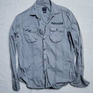 Armani exchange Olive green Military Style Shirt M